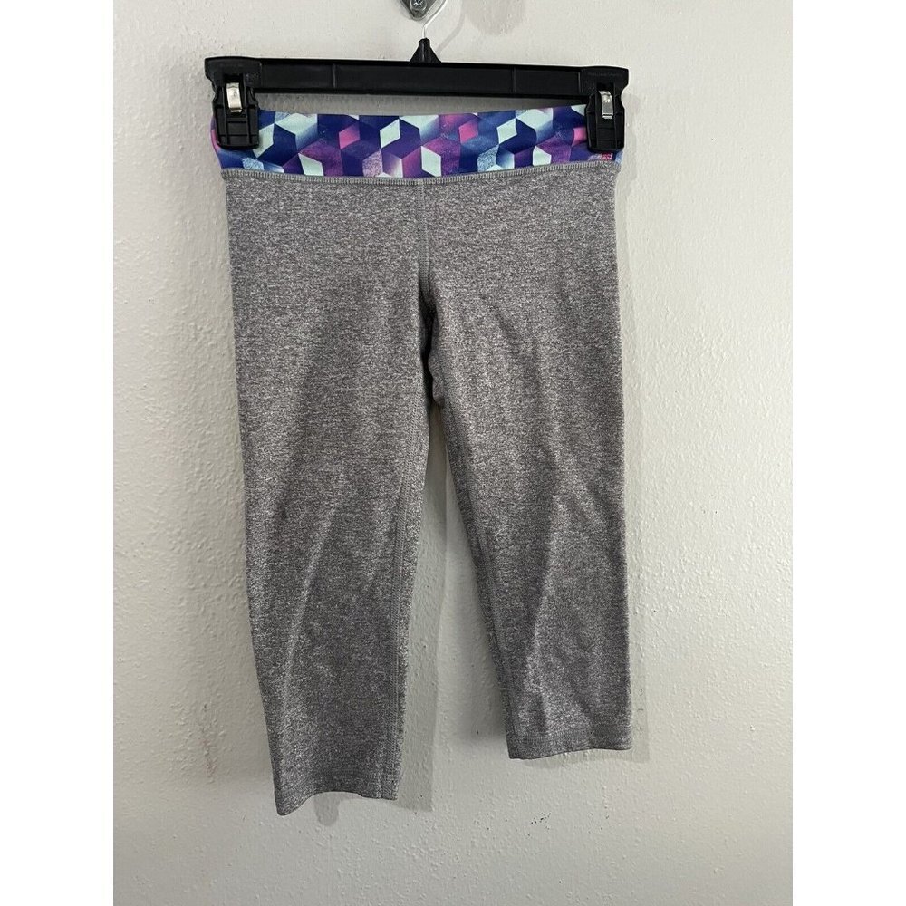Ivivva By Lululemon Cropped Leggings Girl 8 Reversible Purple Waist Band